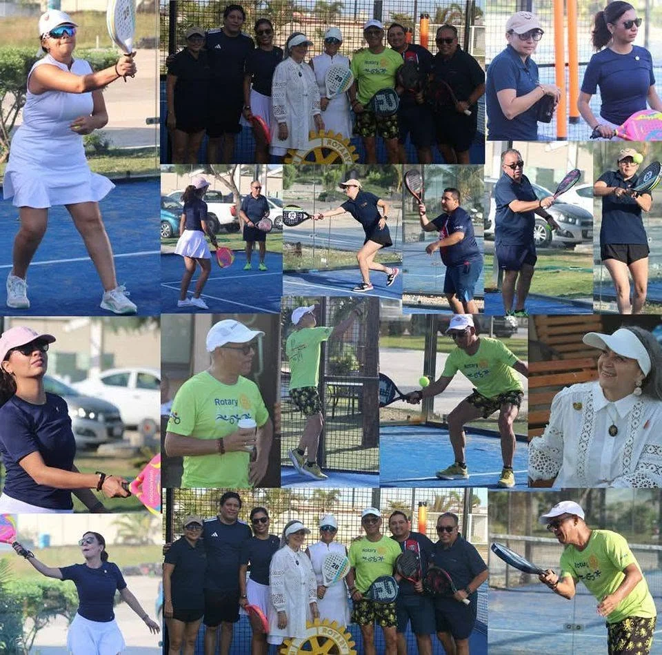 Participantes de actividades de pádel y compañerismo